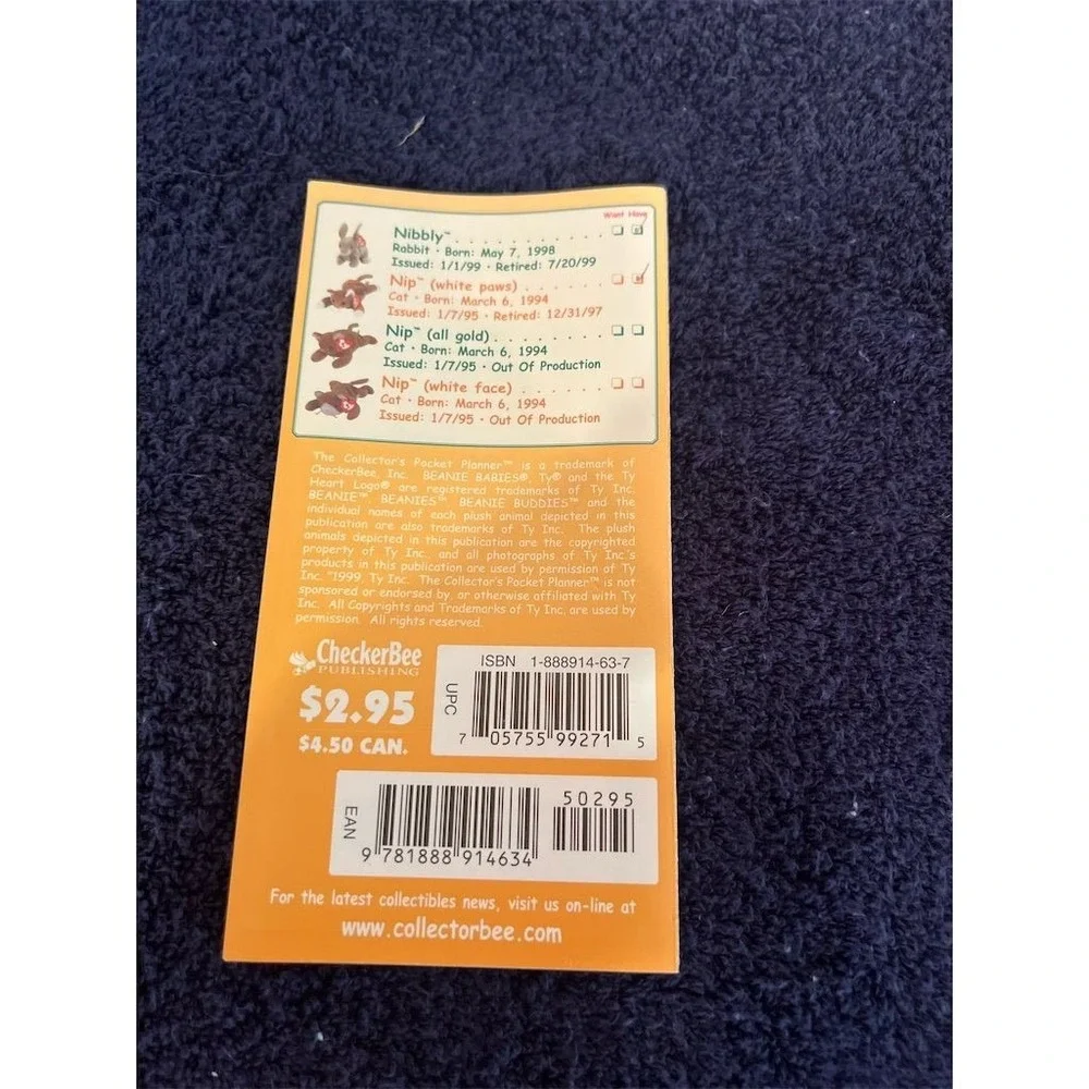 Ty Beanie Babies Winter 2000 Edition Pocket Planner‎ Checklist